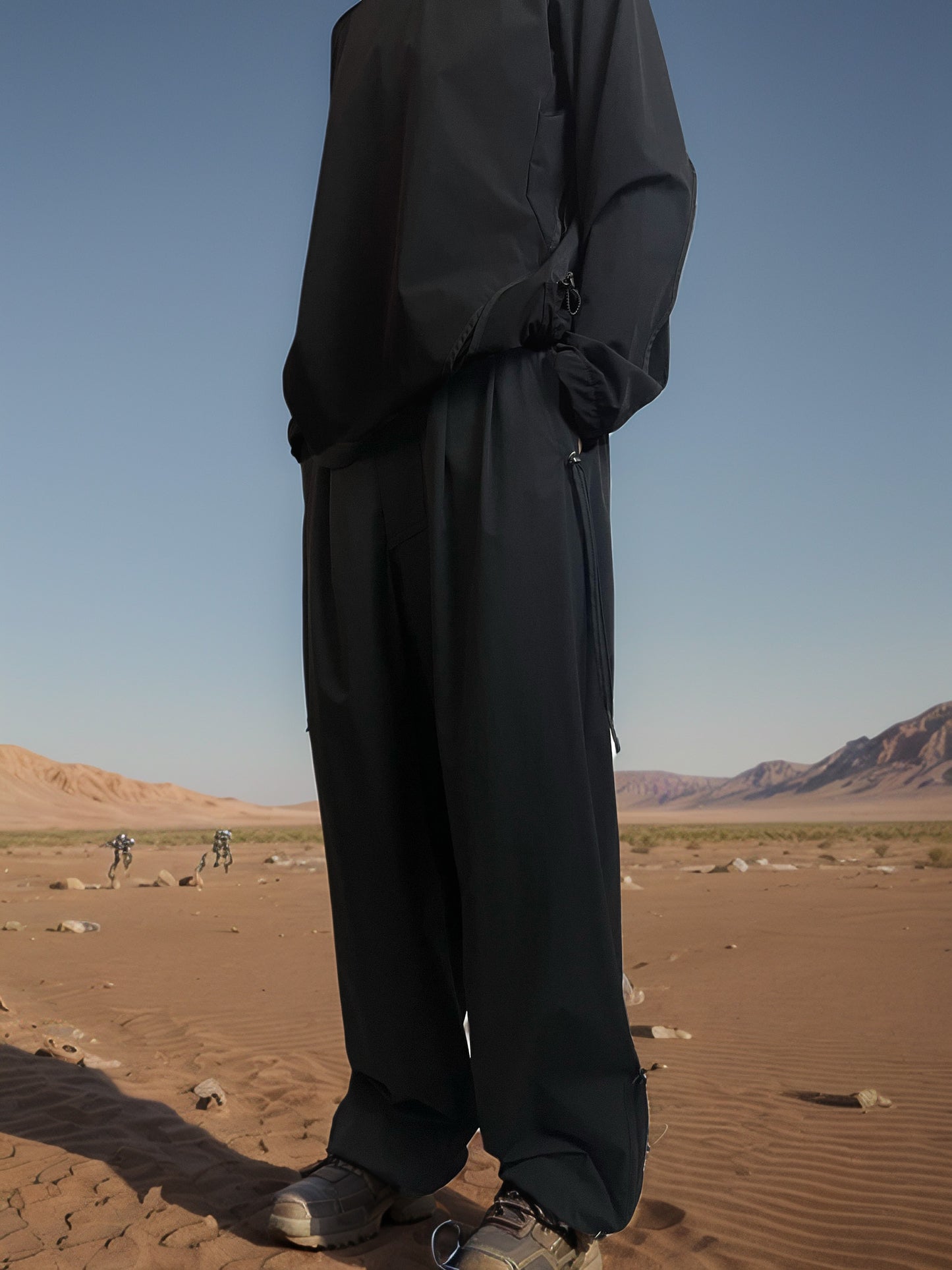 (pre-order)IPA-PC75-BK Outdoor functional quick-dry drapes dress pants