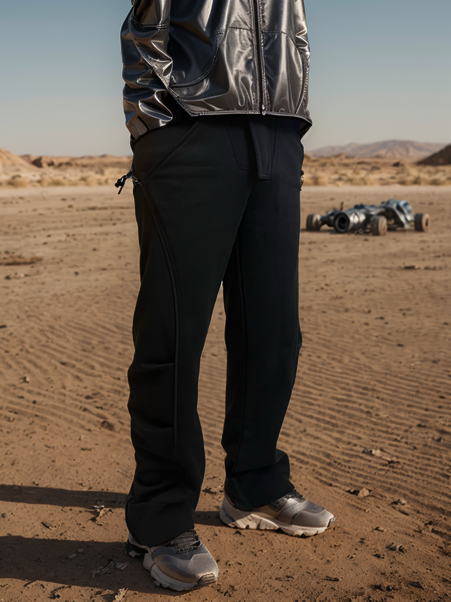(pre-order)IPA-PC78-BK Heavyweight Quick-Dry Cotton Straight-leg Trousers with Drape