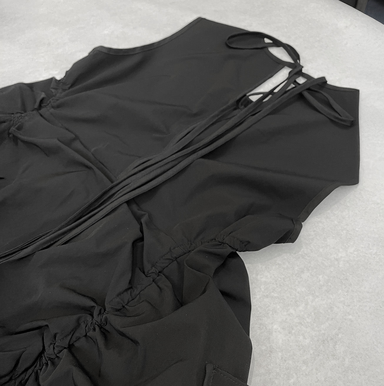 (pre-order) IPA-PC76-BK Irregular three-dimensional rope-cut skirt