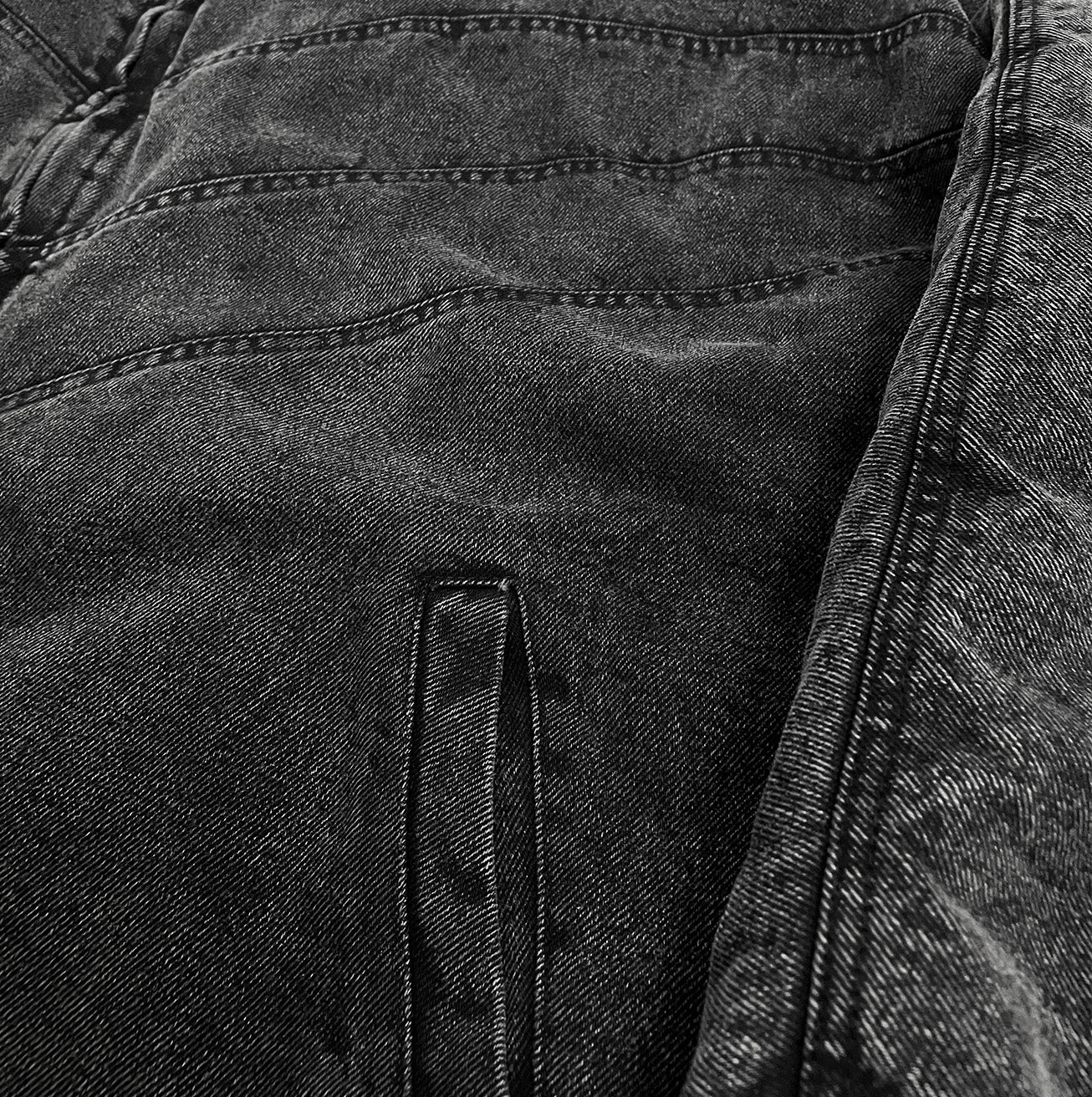 IPA-PC87-BK ENZYME WASH Distressed Cut Denim Jacket