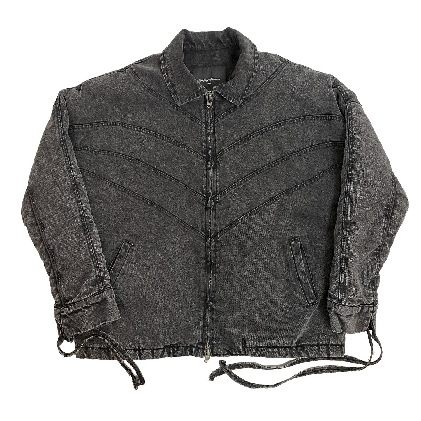 IPA-PC87-BK ENZYME WASH Distressed Cut Denim Jacket