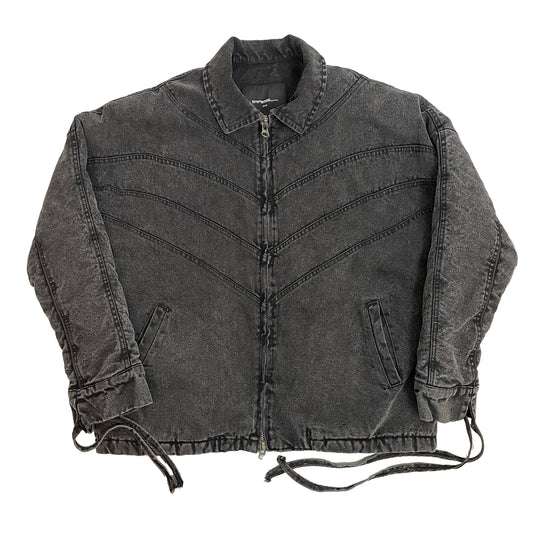 IPA-PC87-BK ENZYME WASH Distressed Cut Denim Jacket