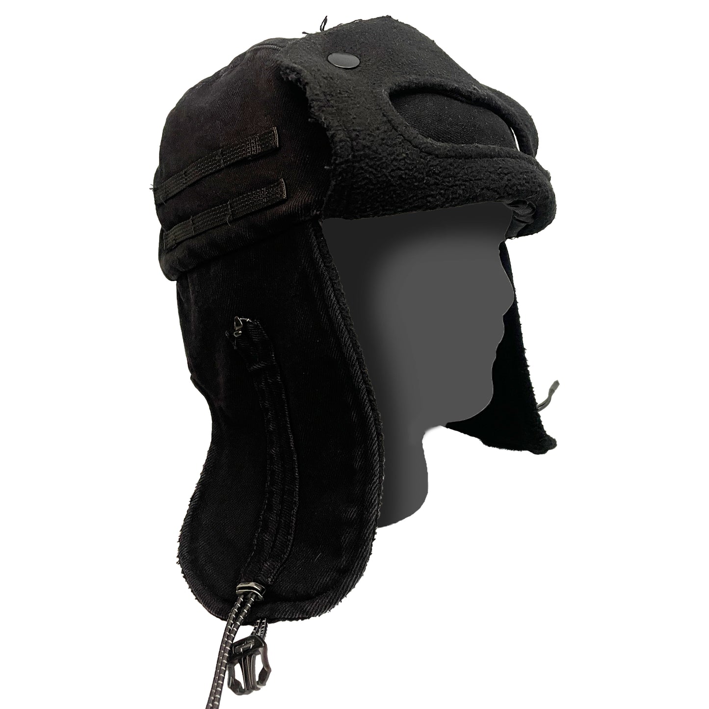 IPA-PC93-BK Washed raw-cut denim Trapper Hat