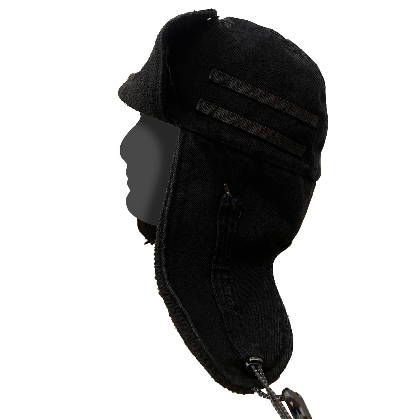 IPA-PC93-BK Washed raw-cut denim Trapper Hat