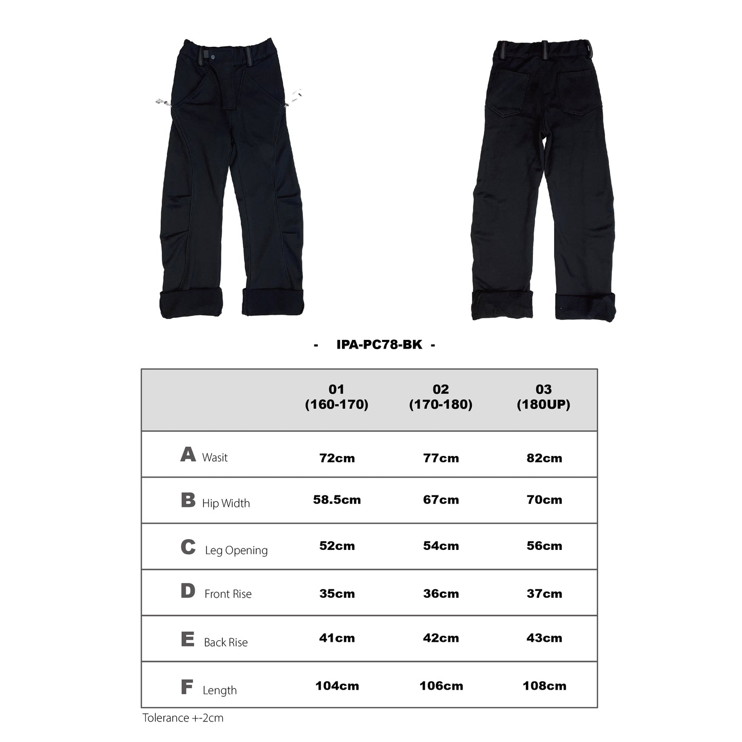 (pre-order)IPA-PC78-BK Heavyweight Quick-Dry Cotton Straight-leg Trousers with Drape