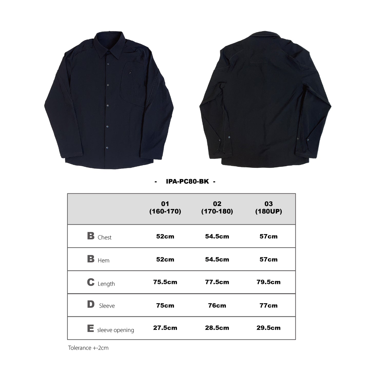 (pre-order)IPA-PC80-BK Outdoor Functional Quick-Dry Long-Sleeve Shirt