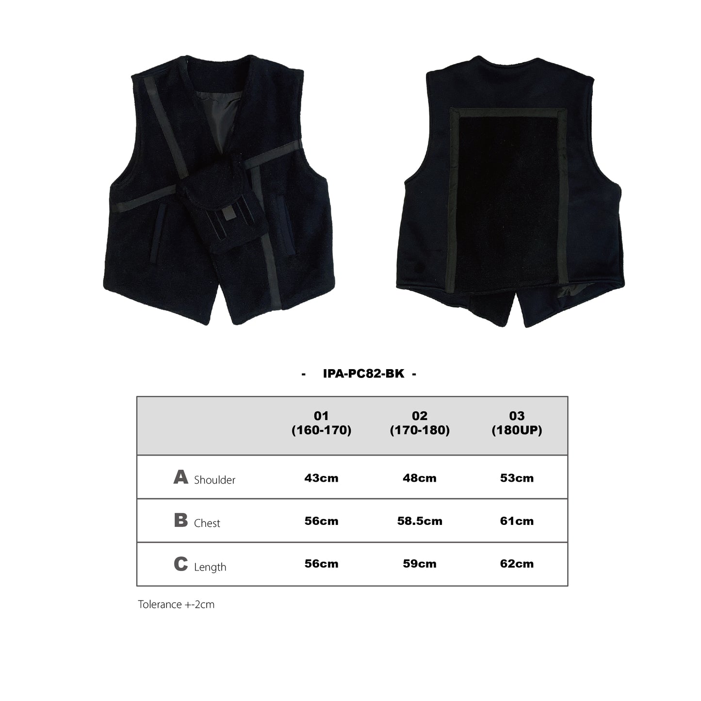(pre-order)IPA-PC82-BK Fleece-Lined Warm Outdoor Vest