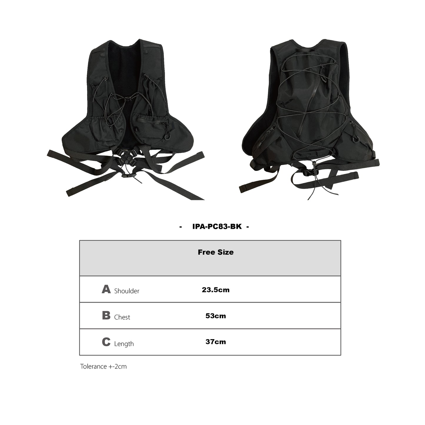 (pre-order)IPA-PC83-BK Outdoor Workwear Functional Pocket Backpack Vest