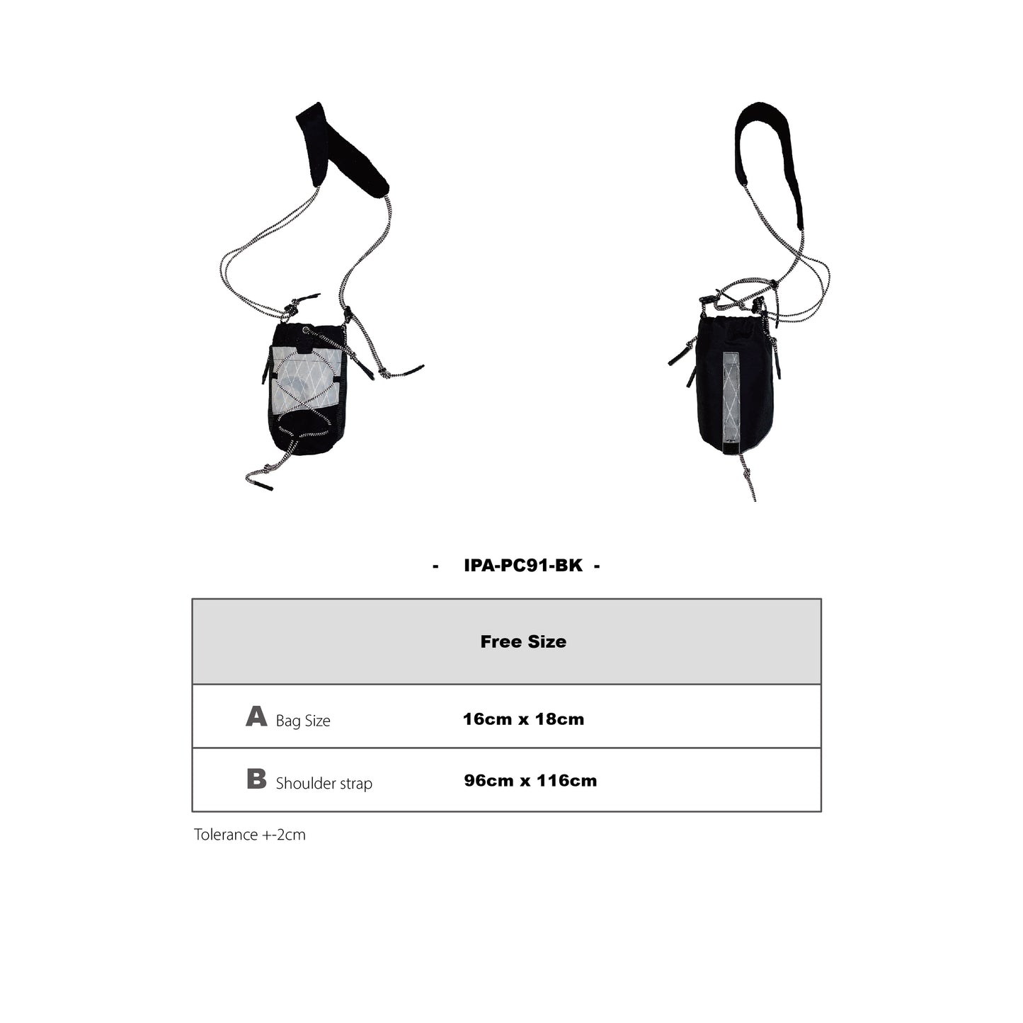 IPA-PC91-BK Outdoor Workwear Cut-Resistant Chalk Bag for Rock Climbing