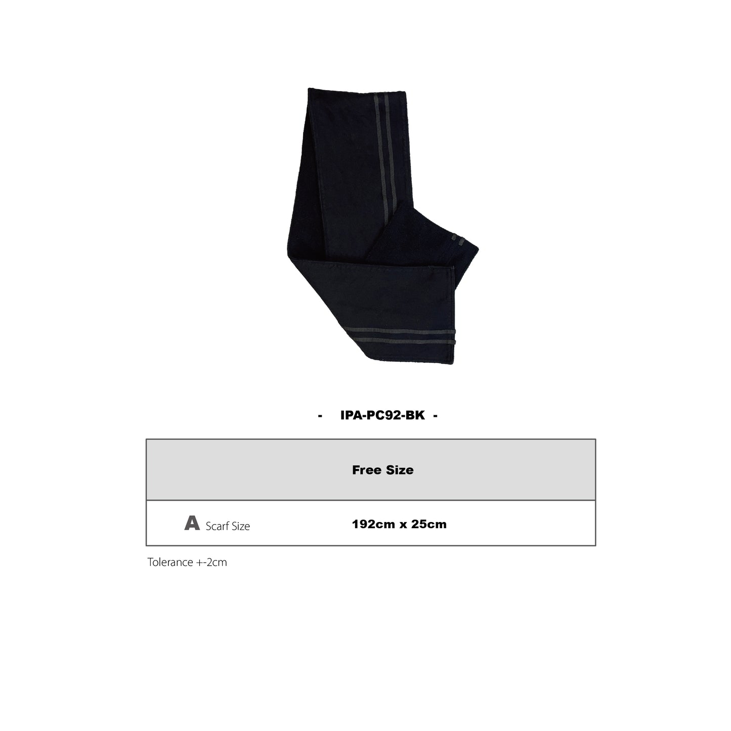 IPA-PC92-BK Washed raw-cut denim Scarf