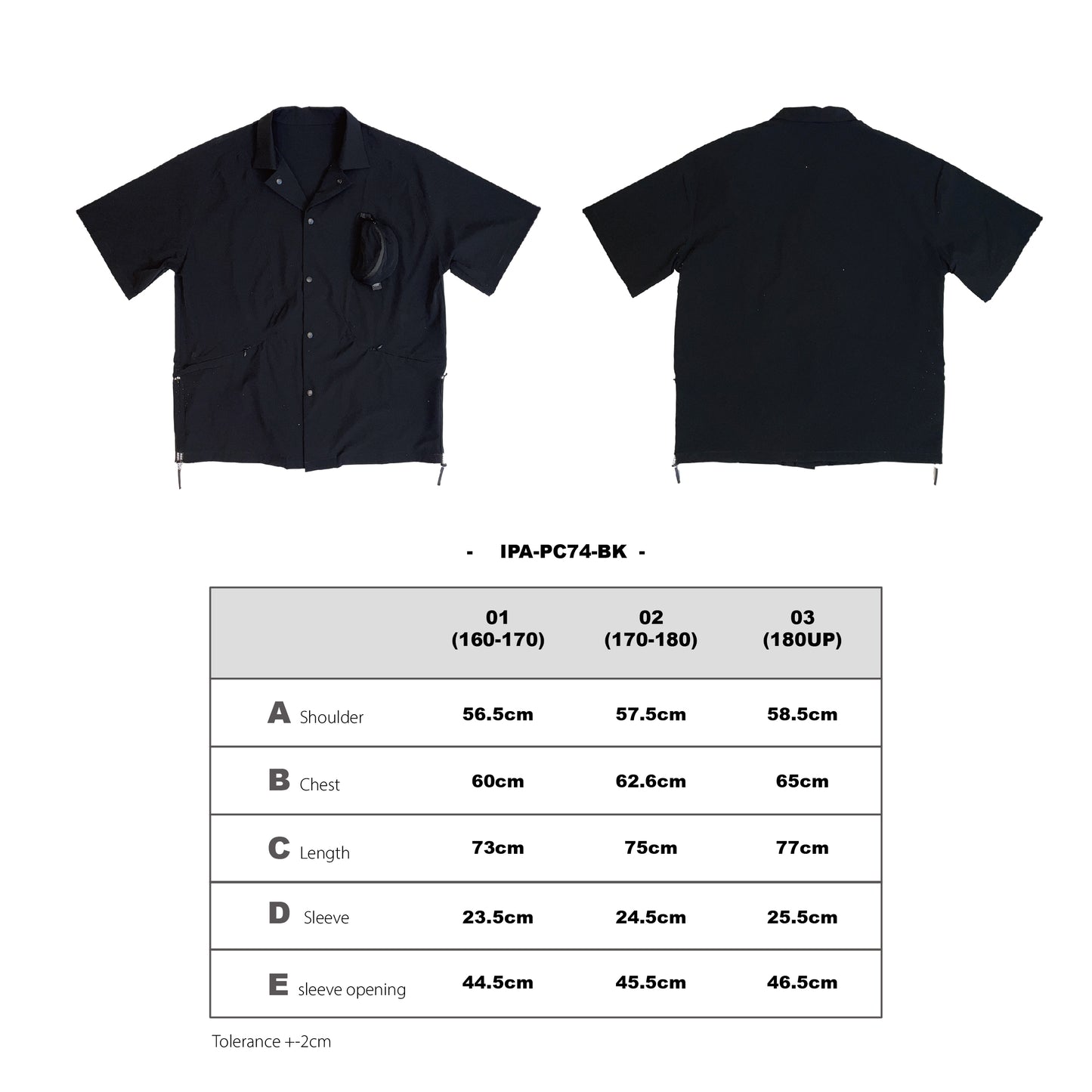 (pre-order) IPA-PC74-BK Outdoor Functional Quick-Dry Short-Sleeve Shirt