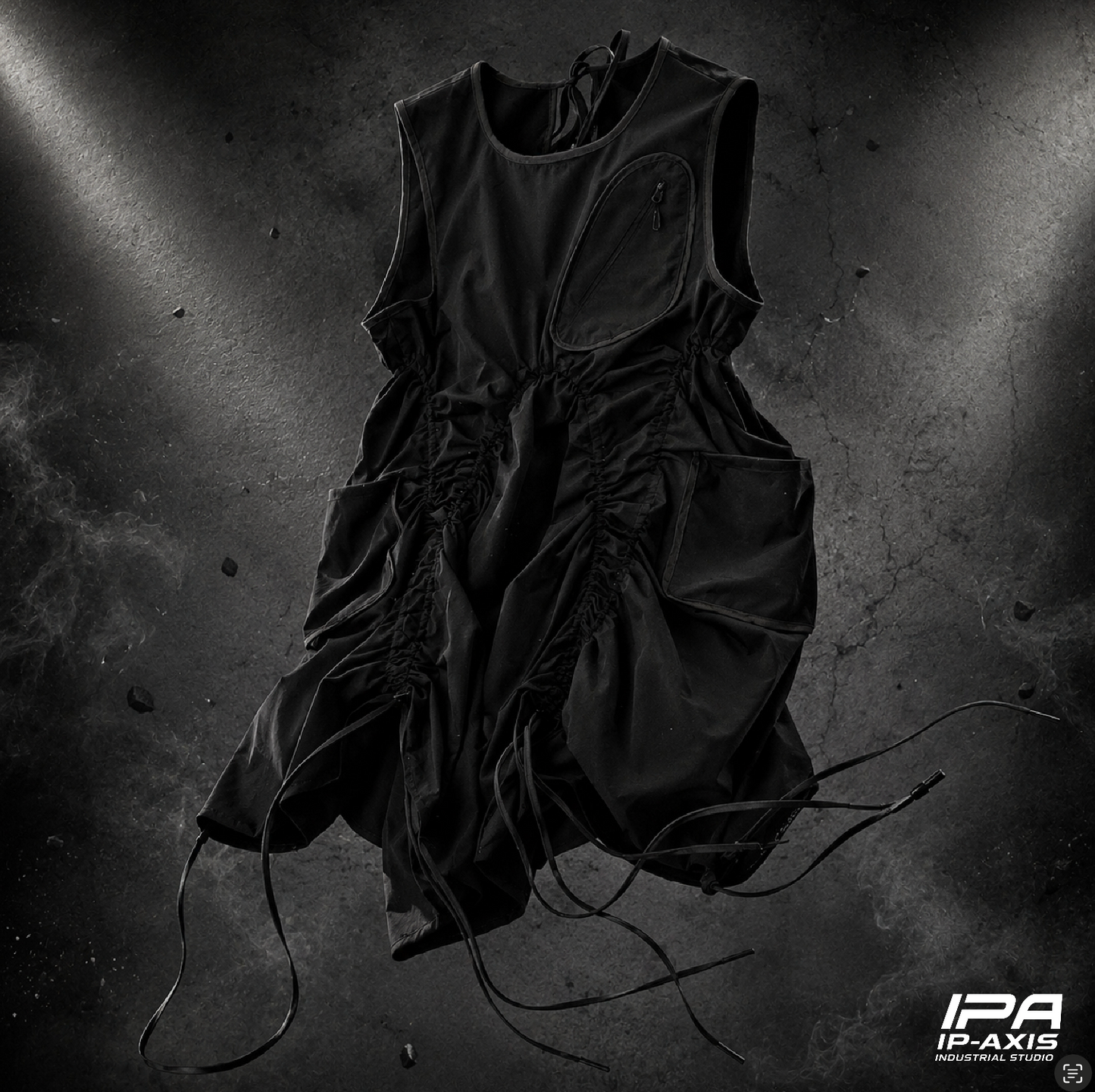 IPA-PC76-BK Irregular three-dimensional rope-cut skirt